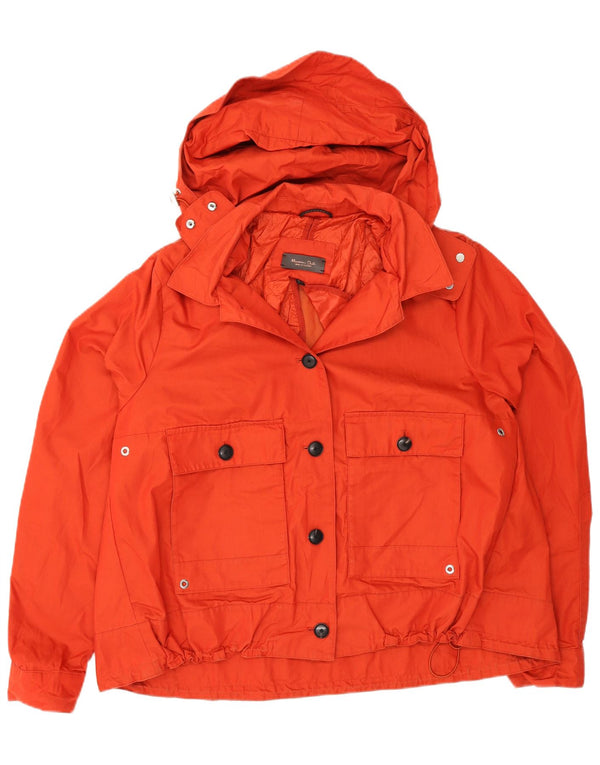 Massimo Dutti Cazadora Bomber Con Capucha Mujer ES 40 XL Naranja Poliéster