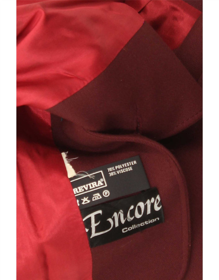 El Encore Chaqueta tipo blazer de 3 botones para mujer UK 44 Poliéster burdeos mediano
