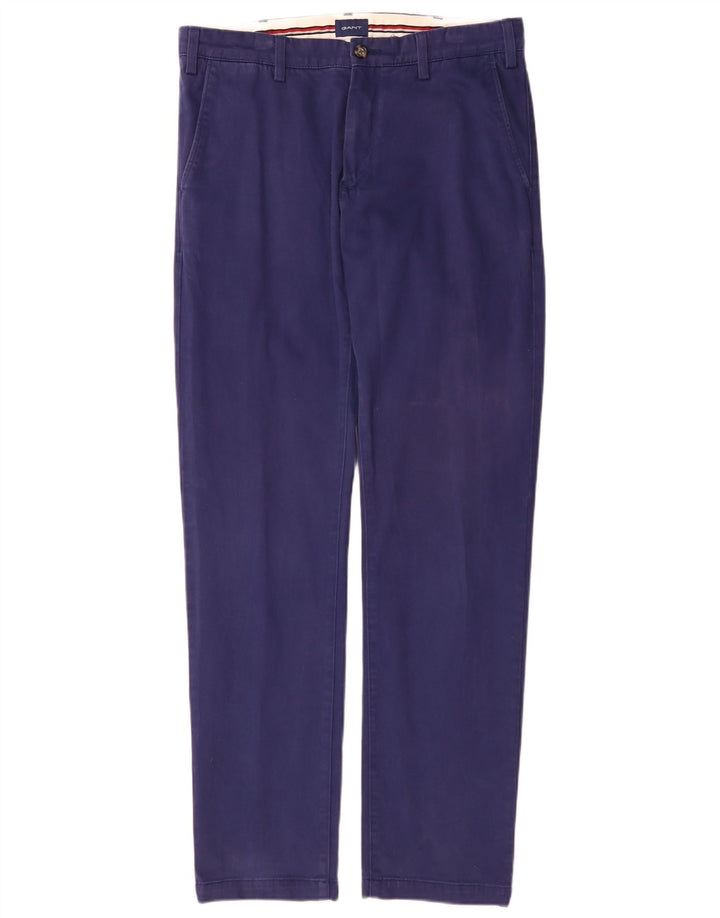 Gant Pantalón chino regular para hombre W32 L34 Algodón azul