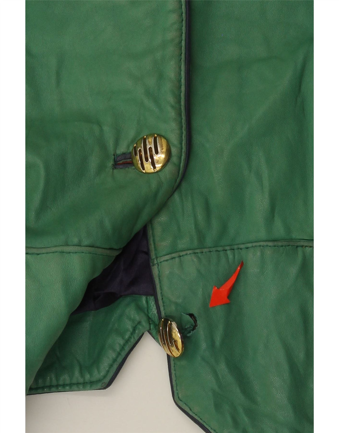 Vintage mujer crop 4 botón chaqueta EU 42 verde grande