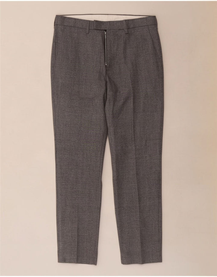 Marks & Spencer Pantalón de traje regular para hombre W32 L29 Gris pata de gallo