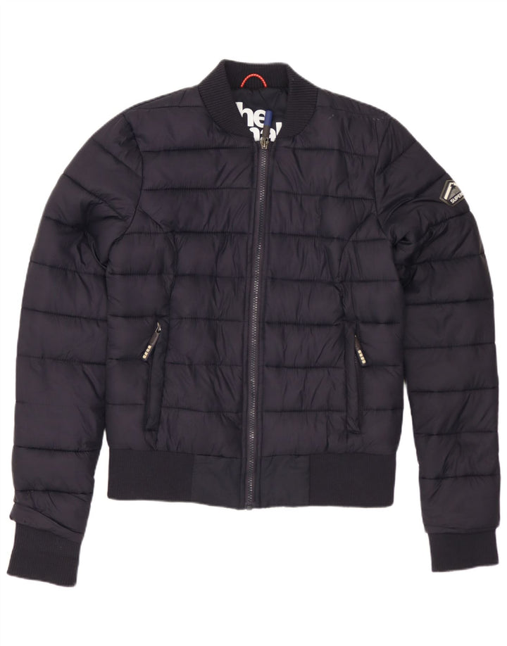 SUPERDRY Chaqueta acolchada para mujer UK 10 Small Azul marino Poliéster