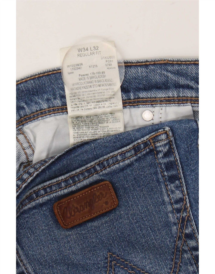 Wrangler Vaqueros rectos para hombre W34 L32 Algodón azul