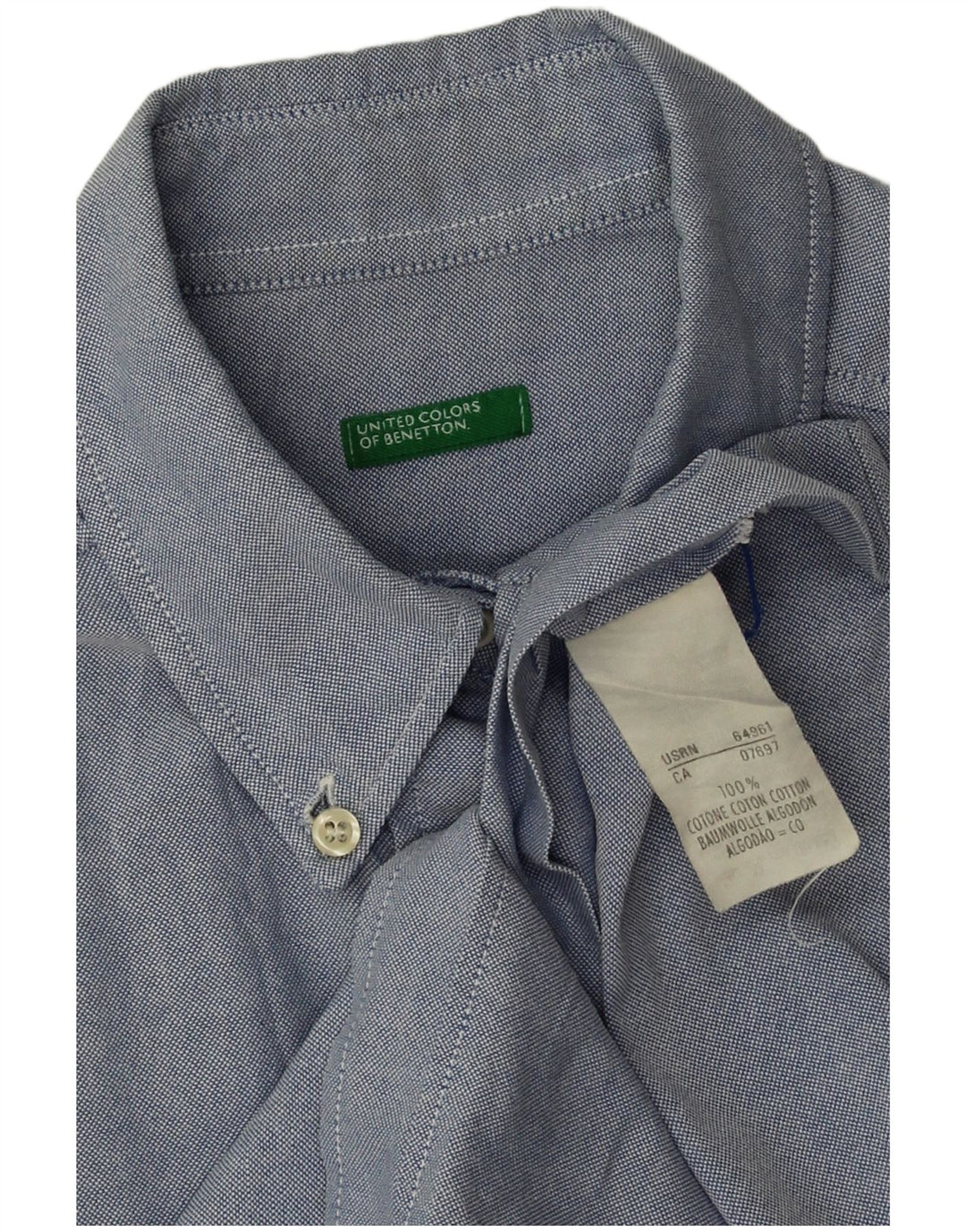 Camisa Benetton Mujer ES 40 XL Algodón Azul