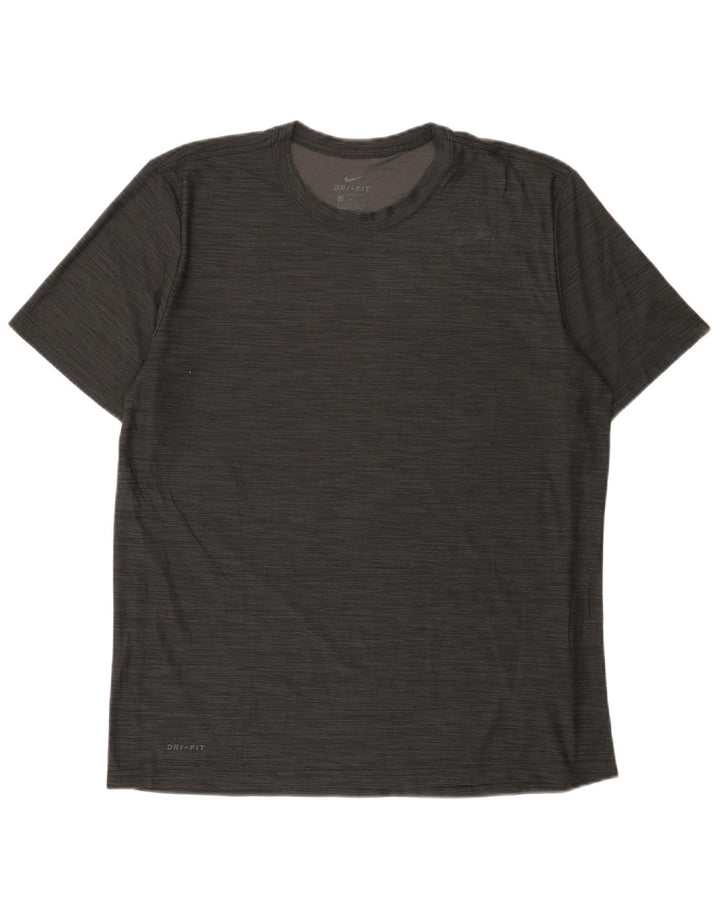 Camiseta Nike Dri Fit para hombre Top grande de poliéster moteado gris