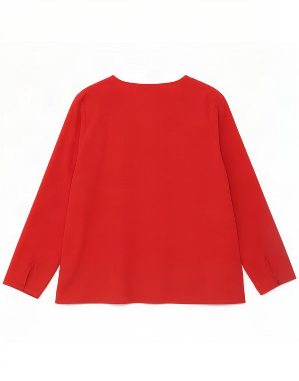 Marks & Spencer Blusa de manga larga St. Michael para mujer UK 46 Large Red