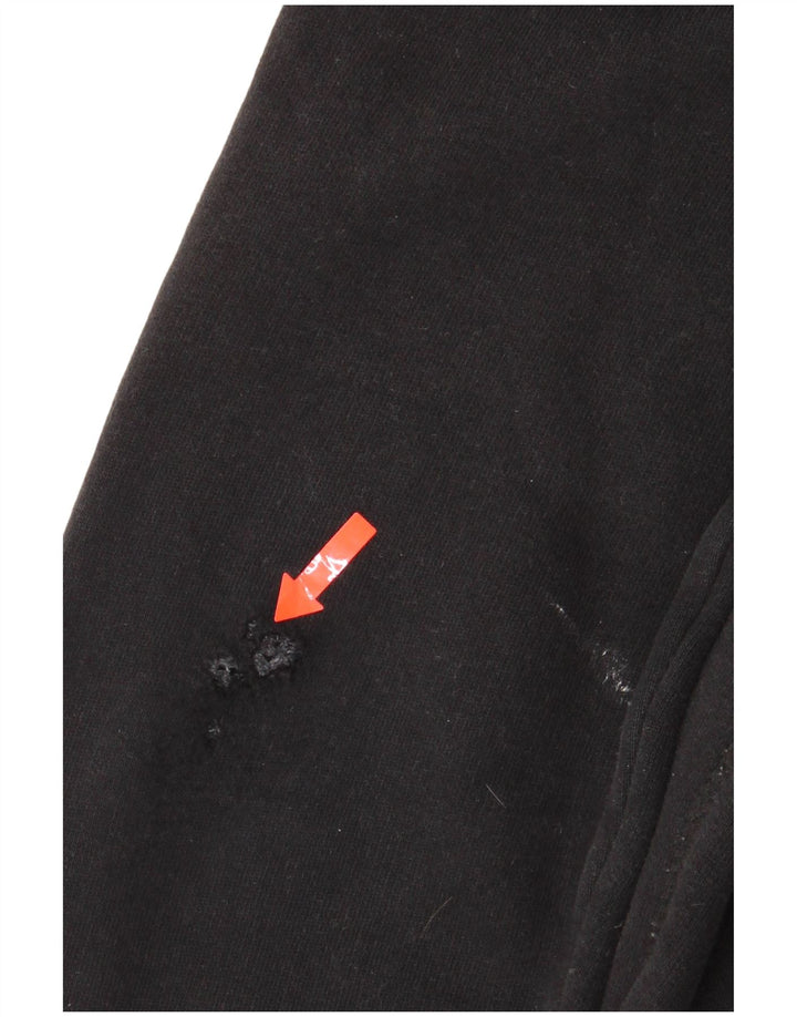 Superdry Jersey con capucha gráfica de algodón negro mediano para hombre