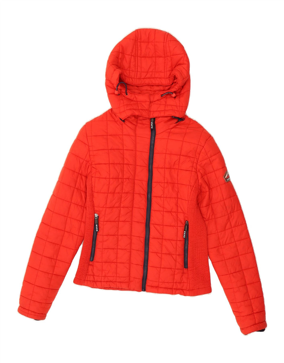 SUPERDRY Womens Hooded Padded Jacket UK 14 Medium Red Nylon Vintage Superdry and Second-Hand Superdry from Messina Hembry 