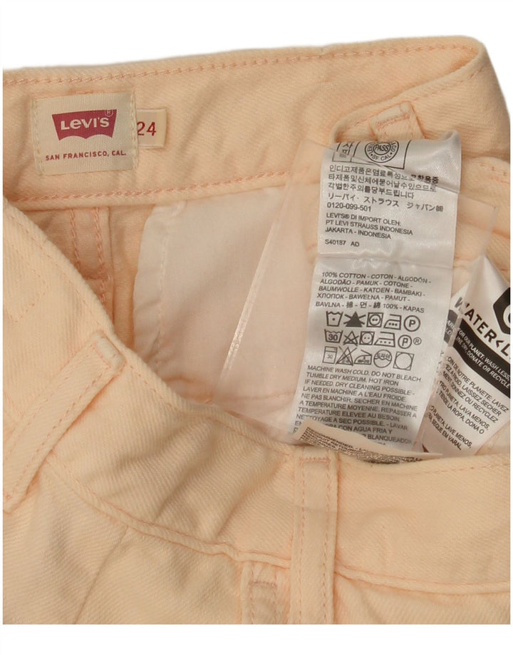 LEVI'S Pantalones cargo cónicos de cintura alta para mujer W24 L28 Algodón rosa