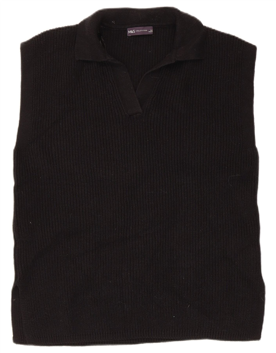 Marks & Spencer - Camiseta sin mangas para mujer, talla 40, algodón negro mediano