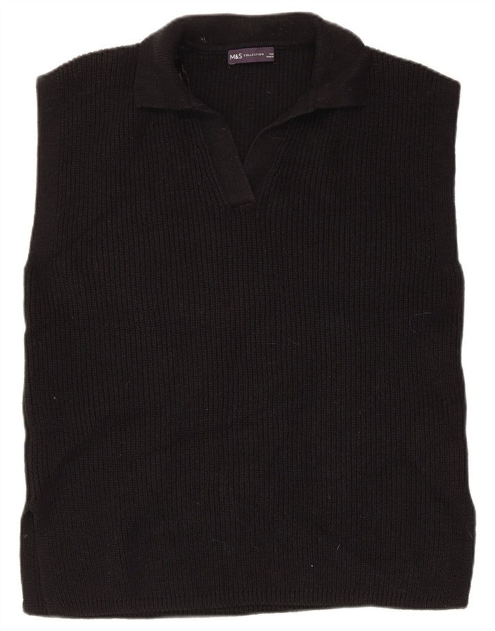 Marks & Spencer - Camiseta sin mangas para mujer, talla 40, algodón negro mediano