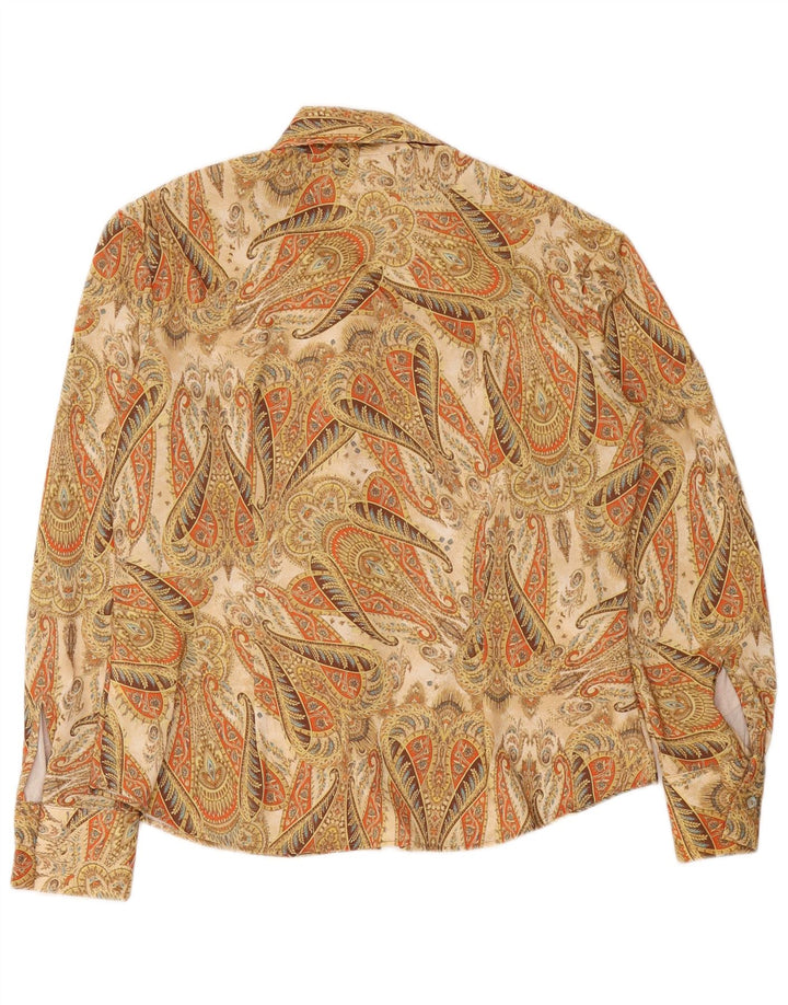 Camisa Vintage Mujer IT 50 XL Beige Paisley Poliéster