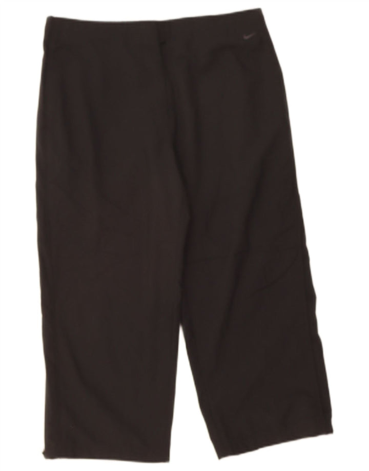 NIKE Womens Capri Tracksuit Trousers UK 14/16 Large Black Polyester