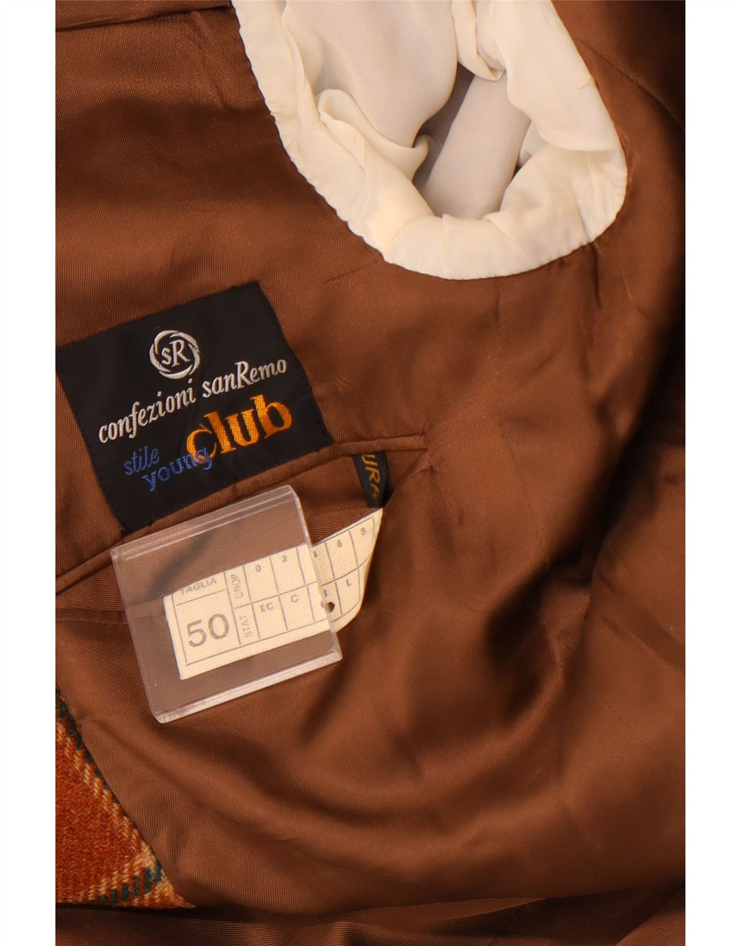 VINTAGE Chaqueta Blazer de 2 botones para hombre IT 50 Lana a cuadros marrón grande