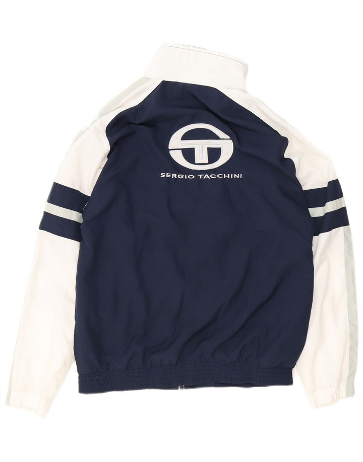 Sergio Tacchini Chaqueta de chándal para hombre con bloques de color azul marino mediano