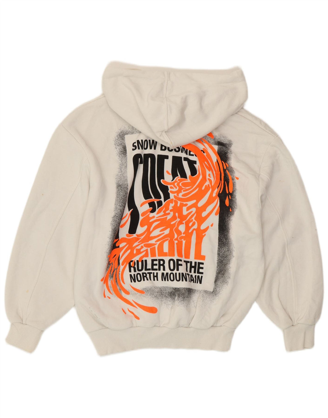 ZARA Mujer Frozen Graphic Sudadera con capucha Jumper UK 10 Small Blanco