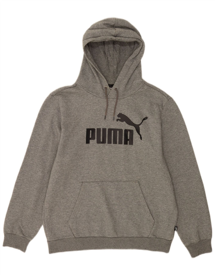 Puma Hombre Sudadera Con Capucha Gráfica Jersey De Algodón Moteado Gris Medio