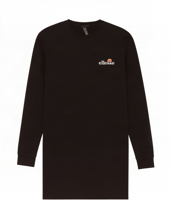 Ellesse Vestido tipo camiseta extragrande de manga larga para mujer UK 6 XS Algodón negro