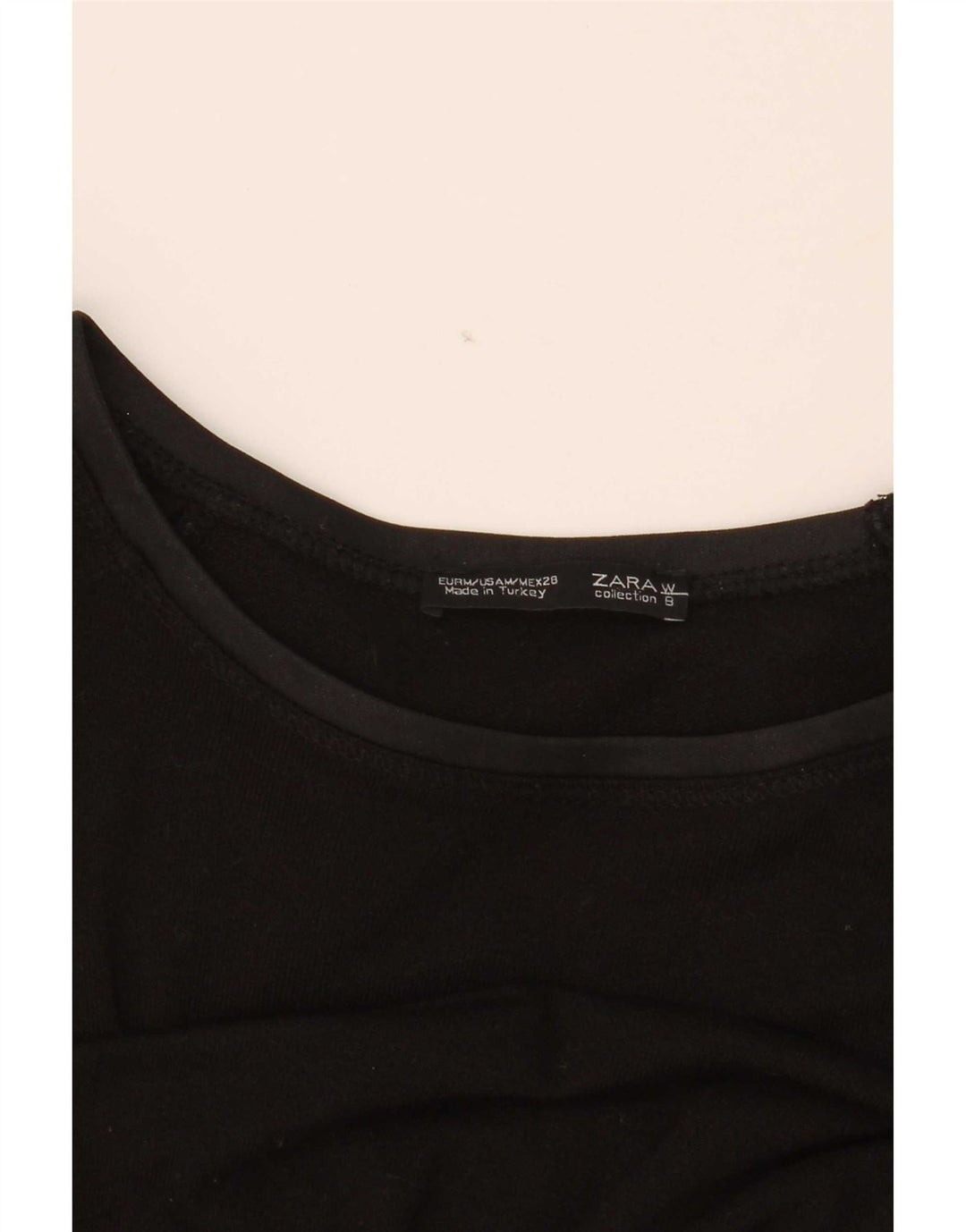 Zara Mujer Top Manga Larga UK 44 Mediano Negro