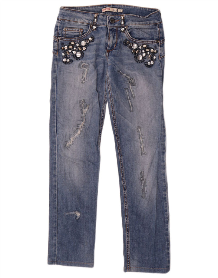 Vaqueros Rectos Desgastados Mujer Liu Jo W26 L27 Azul