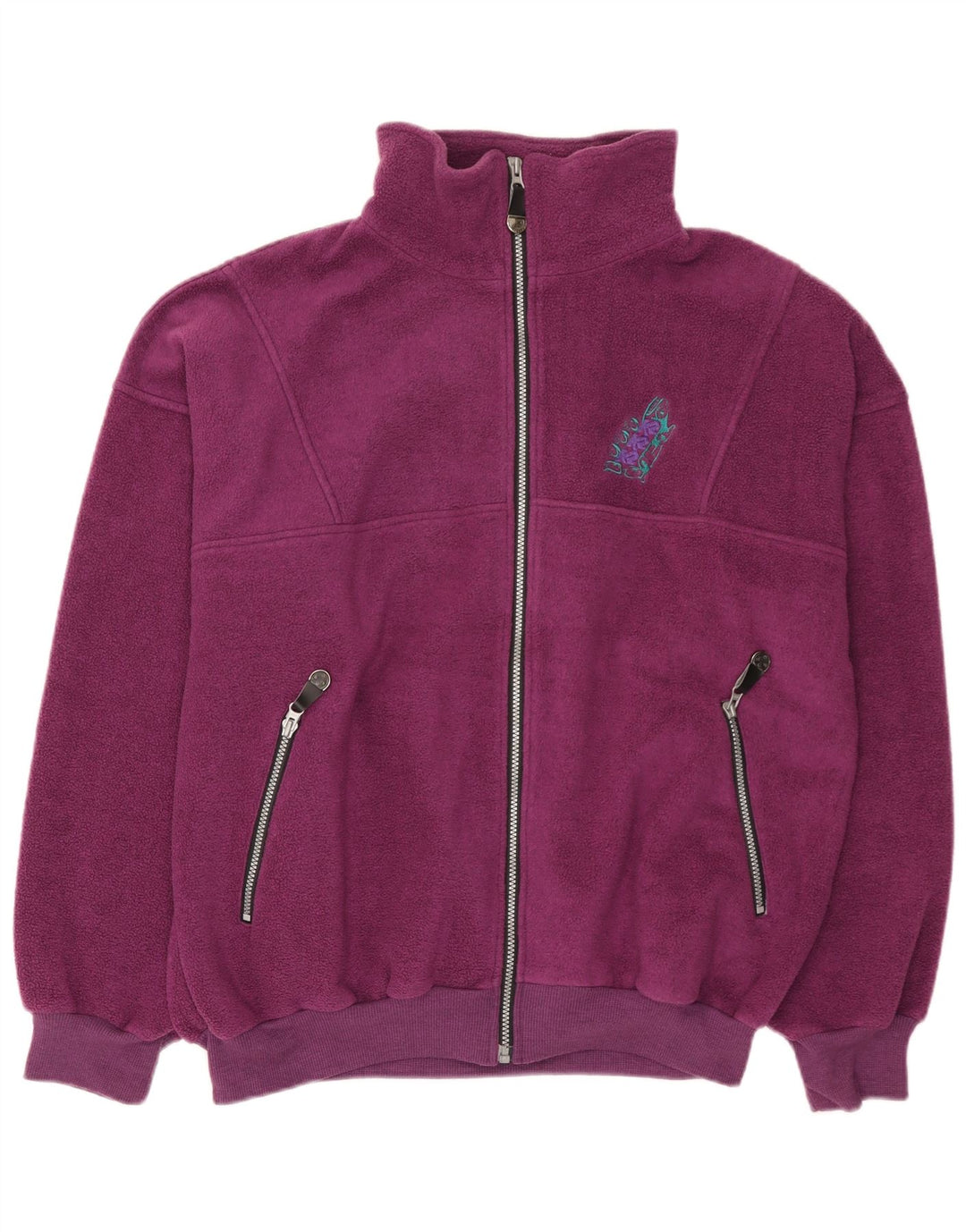 Vintage mujer chaqueta de lana de gran tamaño Reino Unido 16 púrpura grande