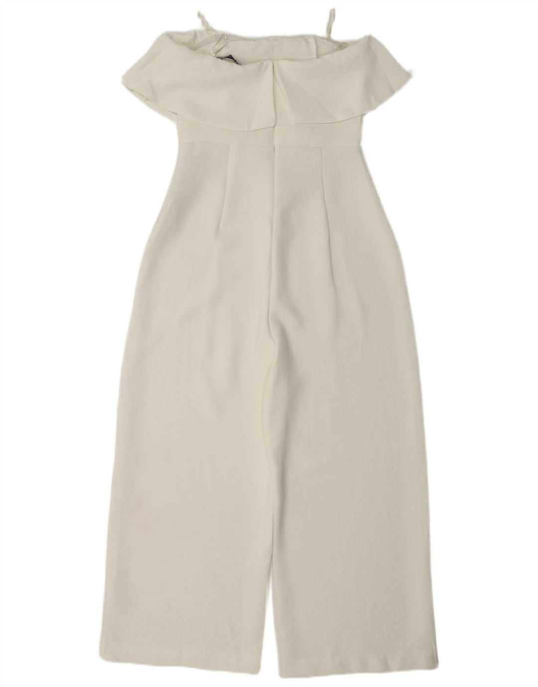 Zara Mujer Mono Sin Tirantes UK 8 Small Poliéster Blanco
