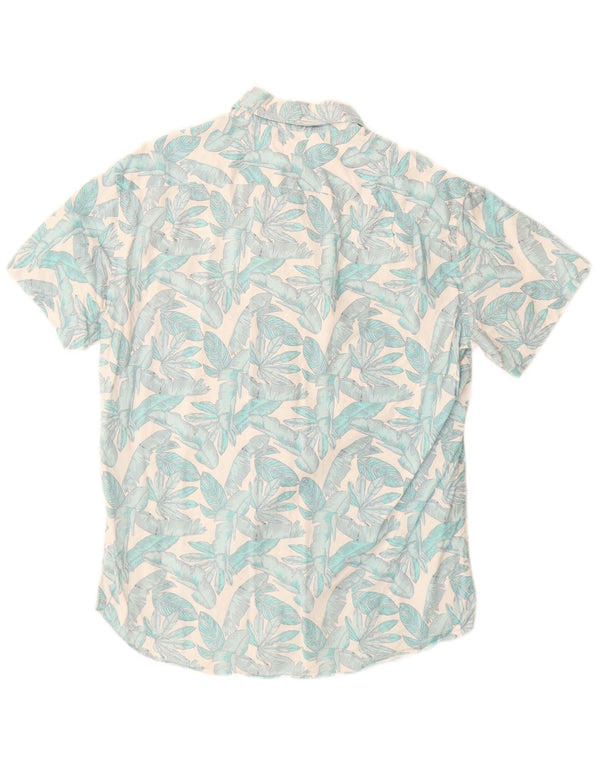 J. Crew Camisa de manga corta ajustada para hombre de algodón floral azul medio