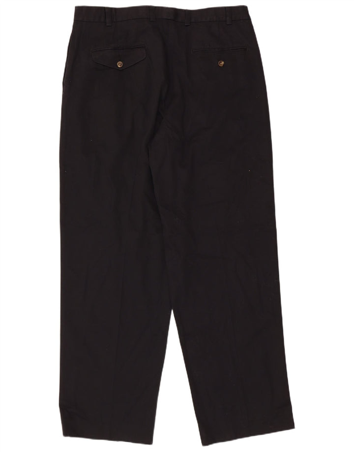 L.L.Bean Pantalones casuales con pinzas para hombre W37 L32 Algodón negro