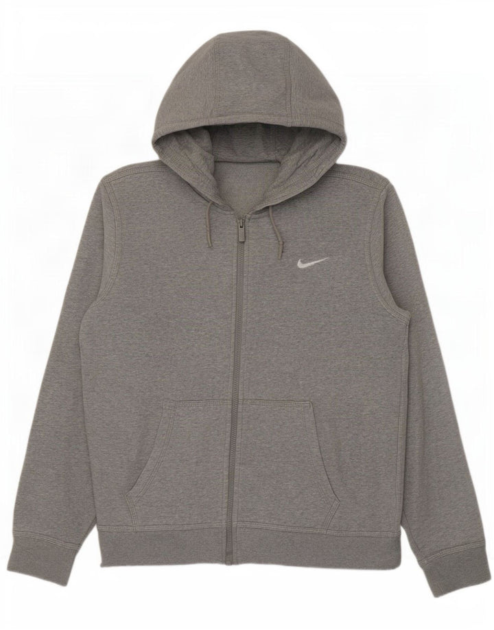 Nike - Sudadera con capucha y cremallera para hombre, algodón moteado en gris medio