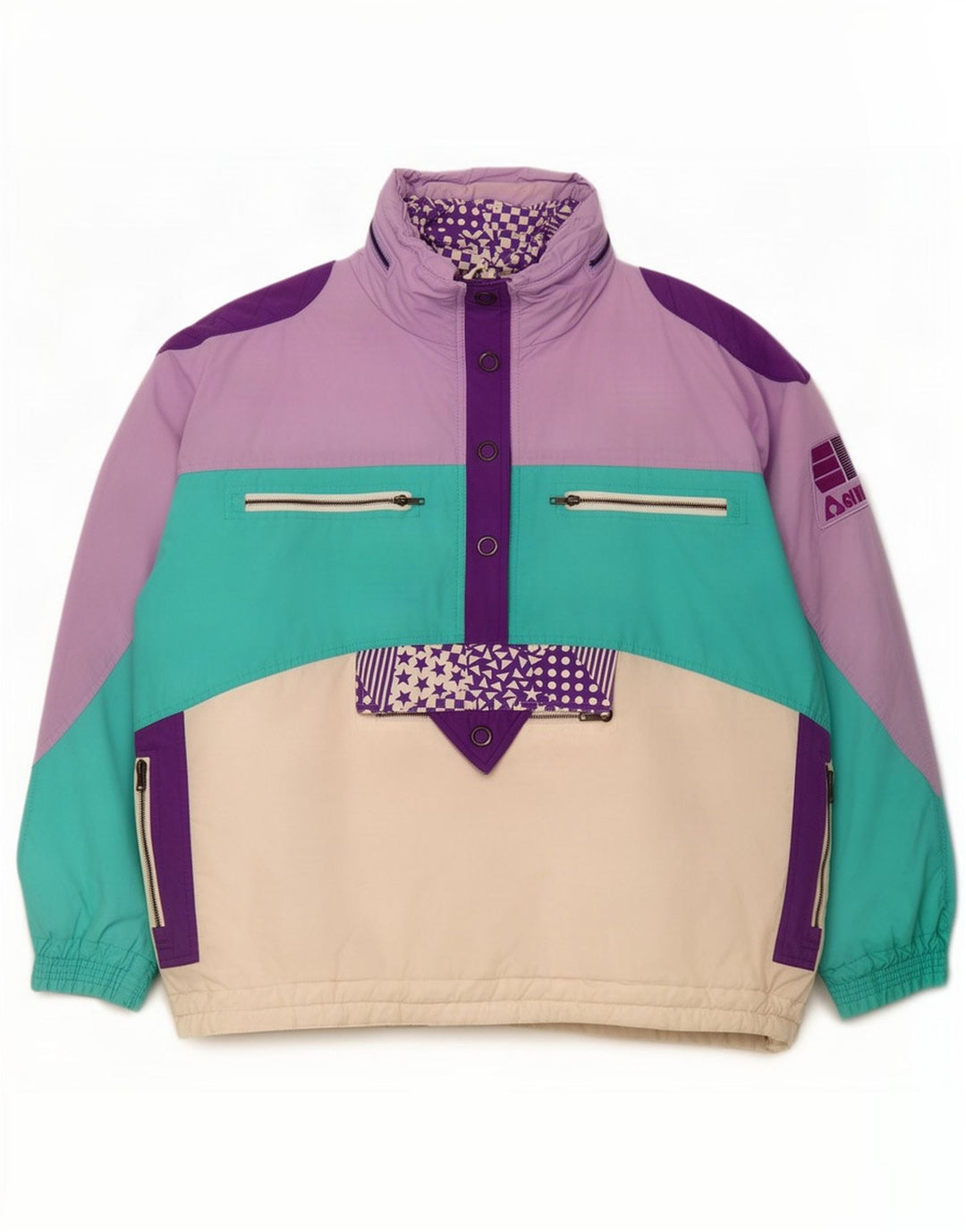 Chaqueta de esquí activa para hombre US 44 2XL Algodón con bloques de color multicolor