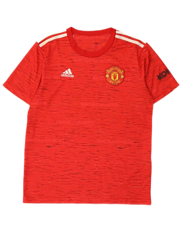 Adidas Hombre Manchester United Camiseta Superior Medio Rojo Moteado Poliéster