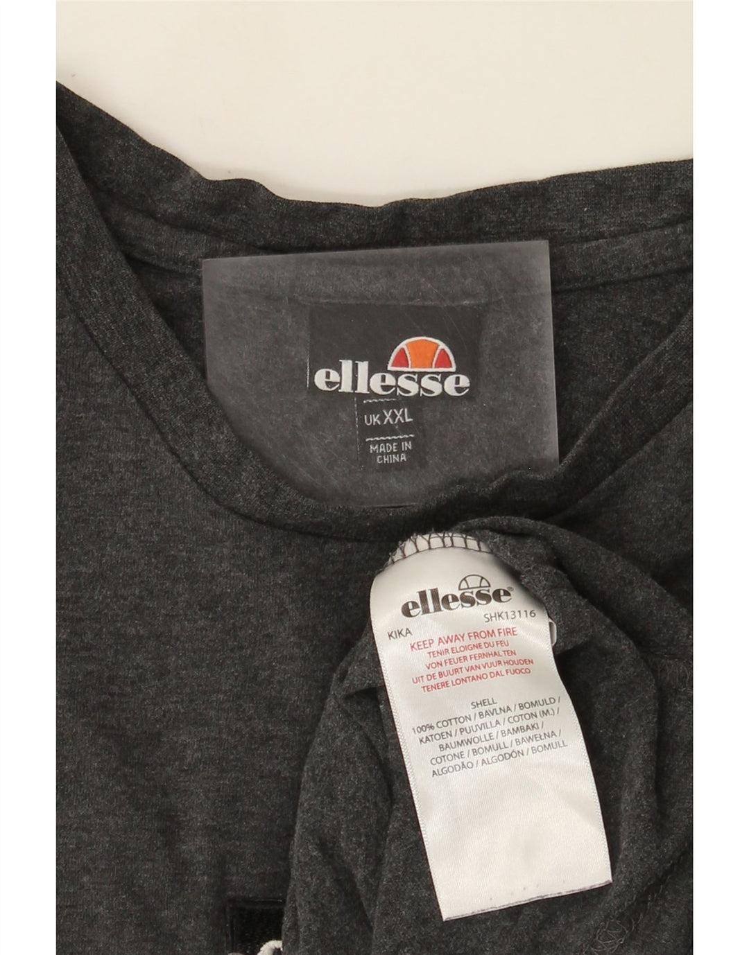 Ellesse Camiseta Hombre Top 2XL Gris Algodón