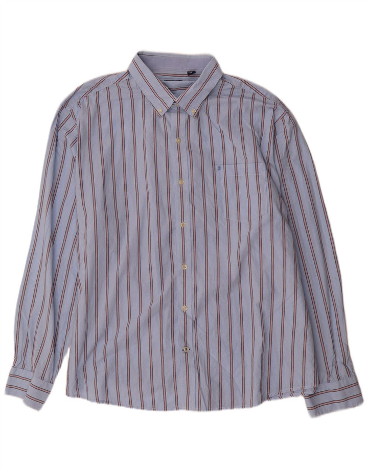 IZOD Camisa para hombre 2XL Algodón a rayas azules
