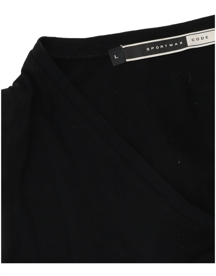 Sportmax Blusa de manga larga para mujer UK 44 Grande Negro