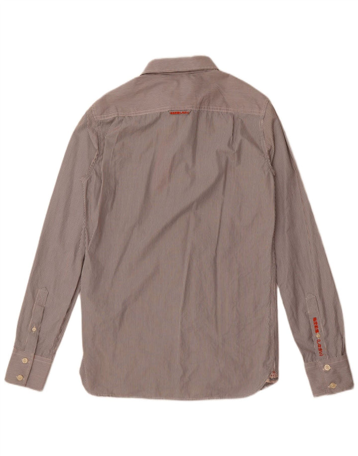 Camisa Superdry para hombre de algodón a rayas diplomáticas en gris medio