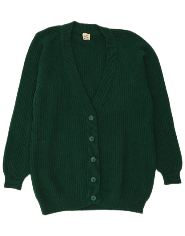 Vintage mujer Cardigan suéter Reino Unido 16 lana verde grande