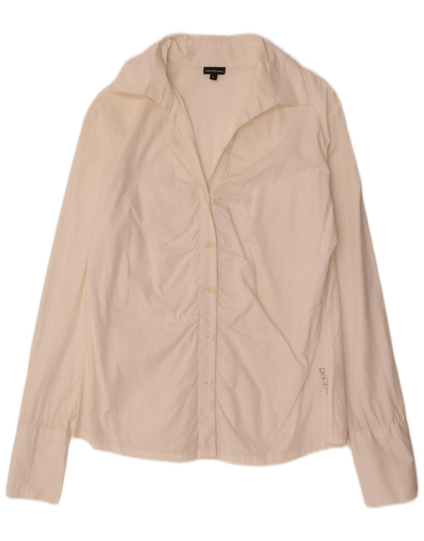 Calvin Klein Jeans Camisa para mujer Reino Unido 46 Grande Algodón blanco roto