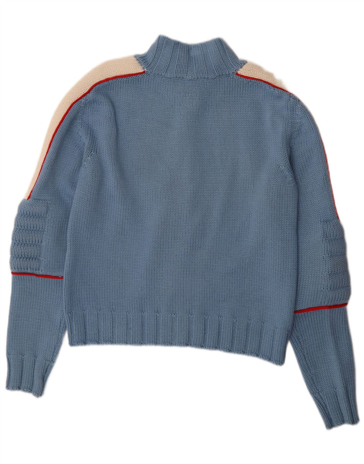 Vuarnet Hombre Cárdigan Con Cremallera Completa Sueter Large Azul Colorblock