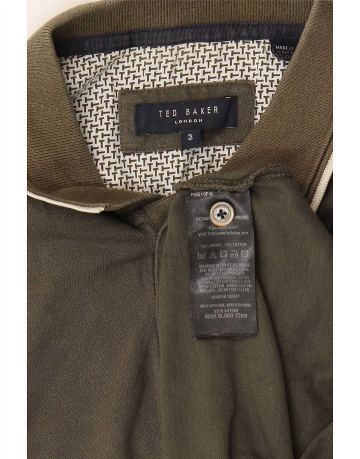 Ted Baker Polo para hombre talla 3 mediano caqui modal
