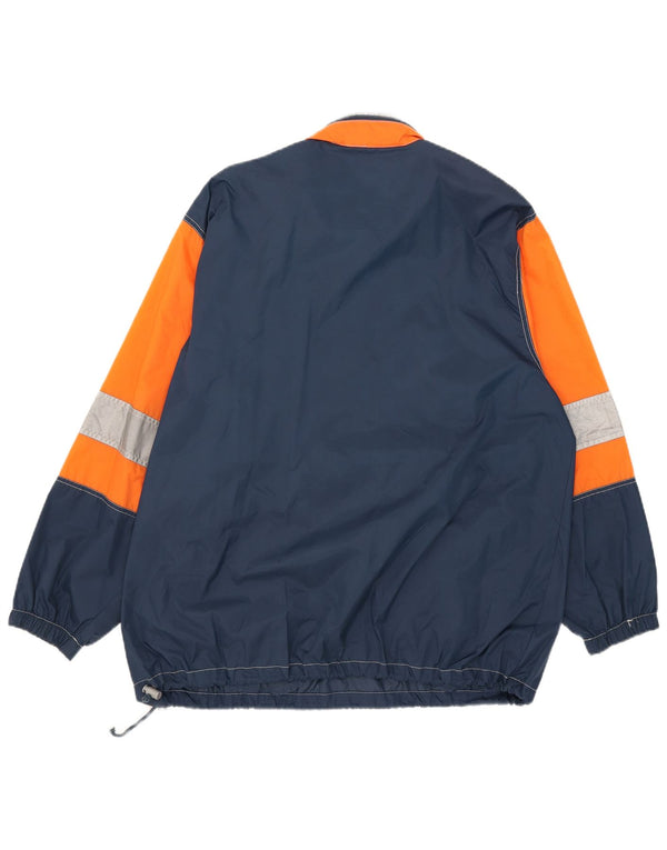 Vintage hombres suelto ajuste gráfico chaqueta de lluvia Reino Unido 36 pequeño multicolor