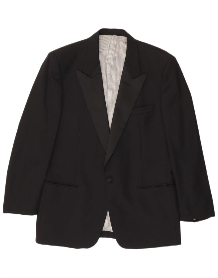 High Sky Chaqueta tipo blazer con 1 botón para hombre IT 52 XL Lana virgen negra
