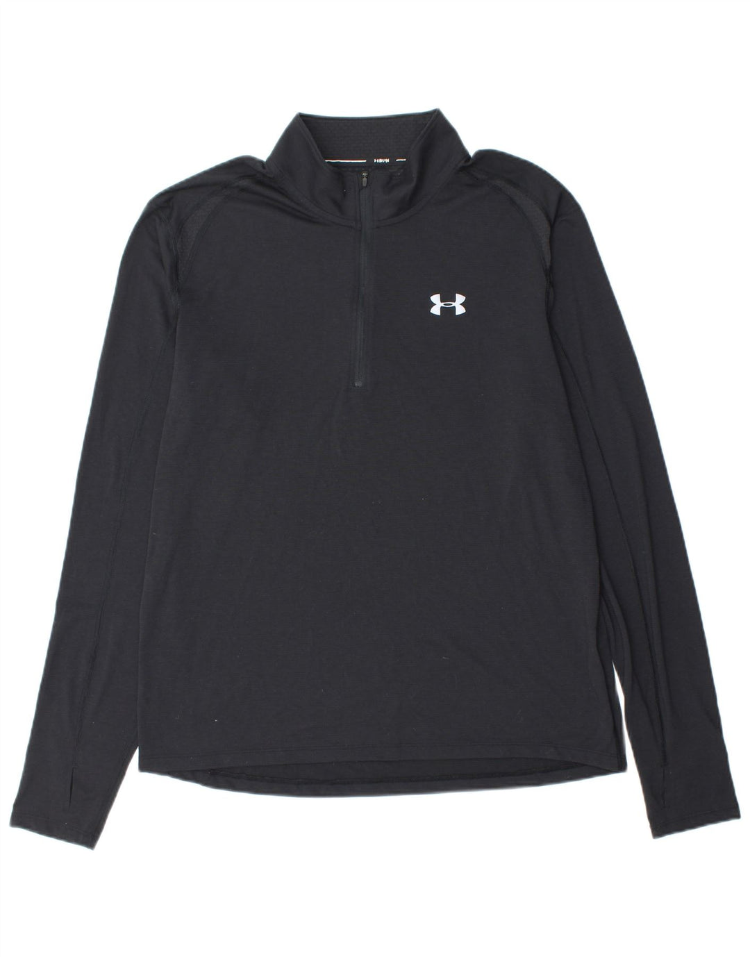 UNDER ARMOUR Hombre Heat Gear Zip Neck Jersey Chándal Top XL Negro
