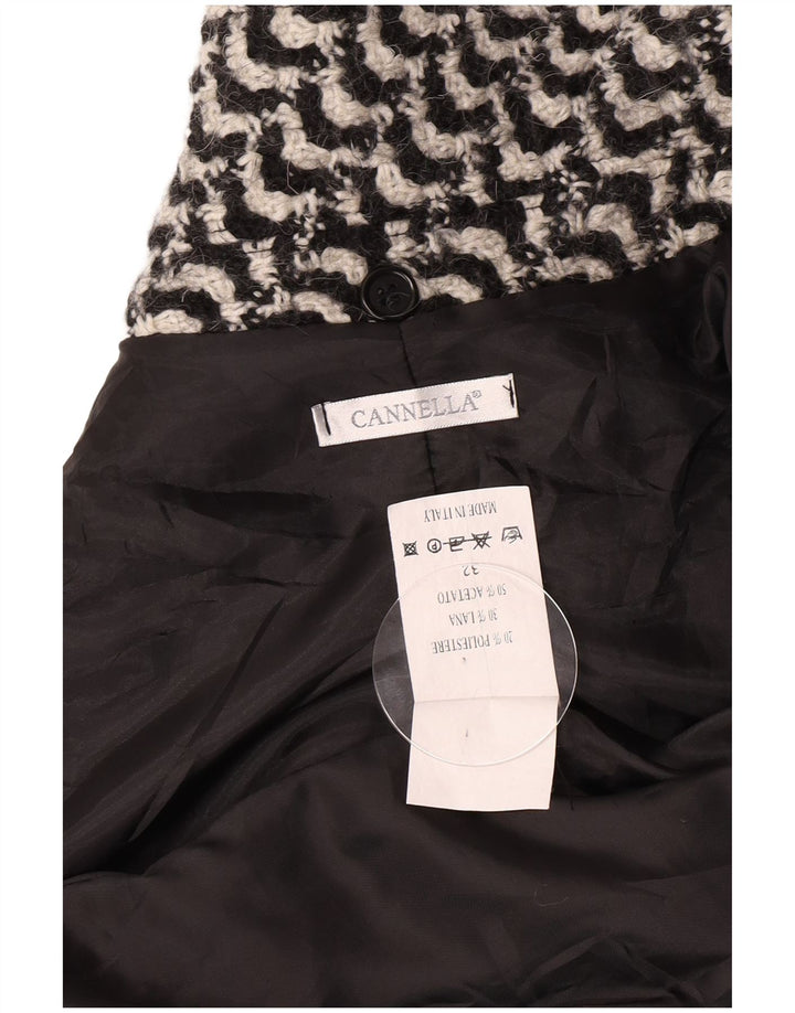 Abrigo vintage para mujer IT 50 XL Acetato geométrico negro
