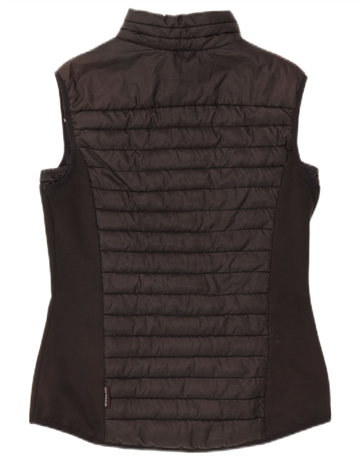Jack Wolfskin Chaleco acolchado para mujer UK 12 Mediano Negro Poliéster