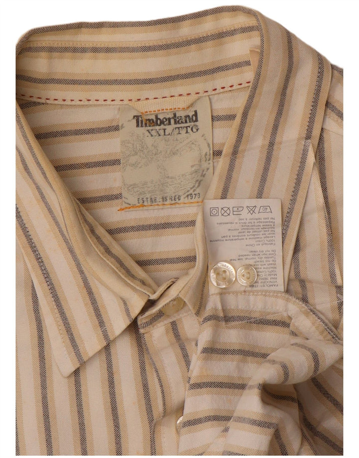 TIMBERLAND Camisa Hombre 2XL Algodón Rayas Beige