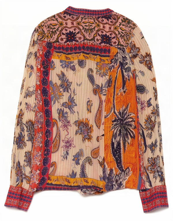 Desigual Blusa para mujer UK 40 Mediana Algodón Paisley multicolor