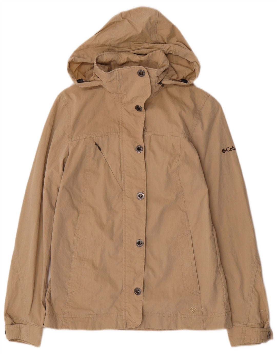 COLUMBIA Chaqueta bomber con capucha para mujer UK 6 XS Algodón beige