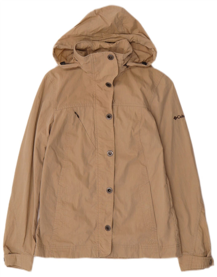 COLUMBIA Chaqueta bomber con capucha para mujer UK 6 XS Algodón beige