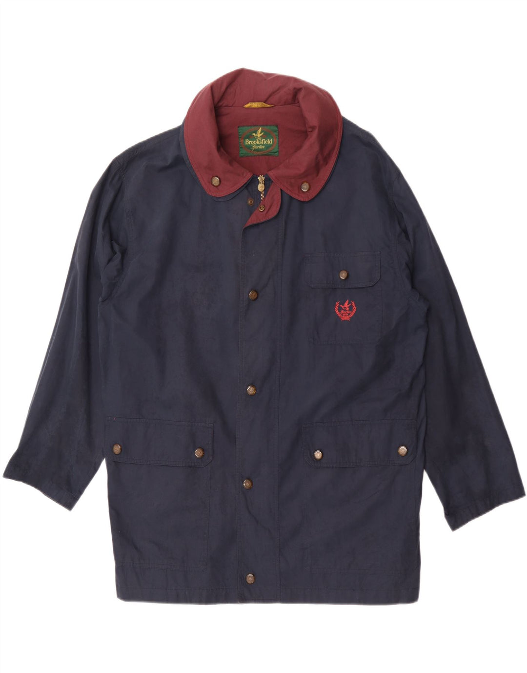 Brooksfield Chaqueta utilitaria con capucha para hombre IT 50 Grande Algodón azul marino