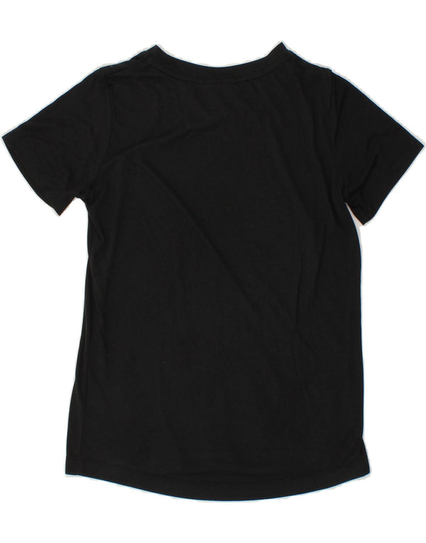 NIKE Womens Loose Fit Graphic T-Shirt Top UK 6 XS Black Polyester